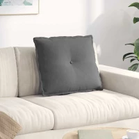 vidaXL Μαξιλάρι Πλάτης Σκούρο Γκρι 60 x 50 cm Ύφασμα Μικροΐνας