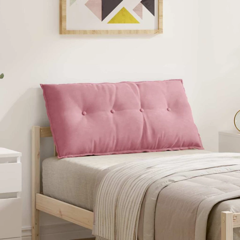 vidaXL Μαξιλάρι Πλάτης Ροζ 100 x 50 cm Υφασμάτινο Κορντουρά