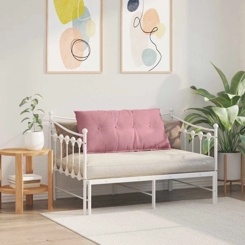 vidaXL Μαξιλάρι Πλάτης Ροζ 100 x 50 cm Υφασμάτινο Κορντουρά