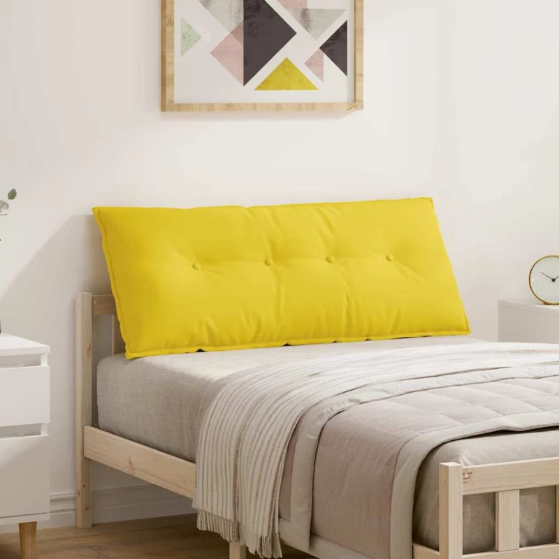 vidaXL Μαξιλάρι Πλάτης Απαλό Κίτρινο 120 x 19 x 50 εκ ύφασμα