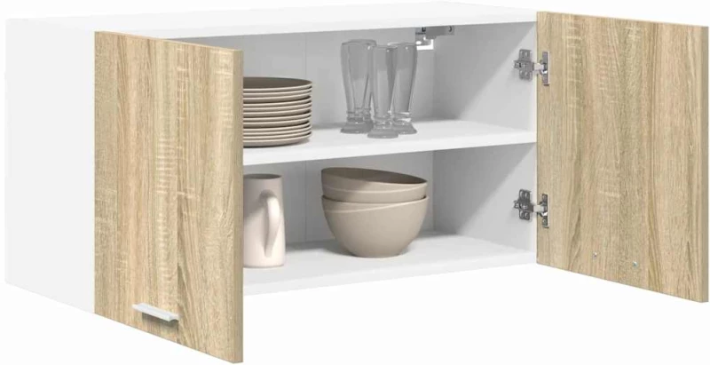vidaXL Κρεμαστό ντουλάπι με πόρτα Riga Δρύς Sonoma 80 x 31 x 40 εκ