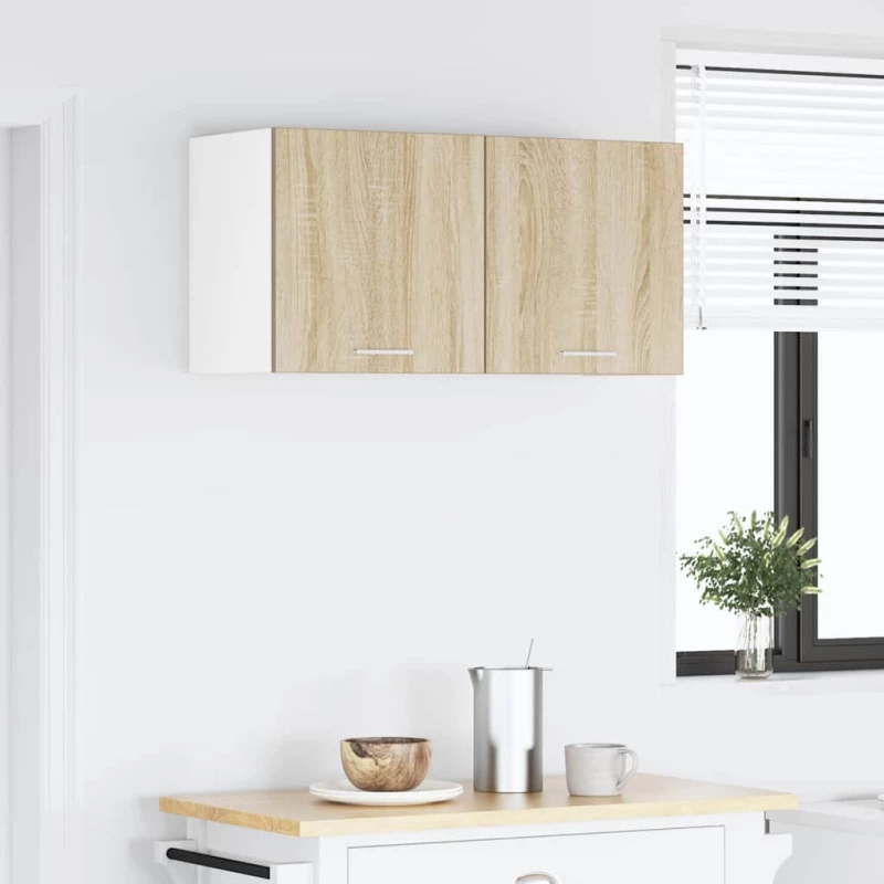 vidaXL Κρεμαστό ντουλάπι με πόρτα Riga Δρύς Sonoma 80 x 31 x 40 εκ