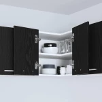 vidaXL Κρεμαστό ντουλάπι Riga Μαύρος Δρυς και Λευκό 57 x 57 x 40 εκ.