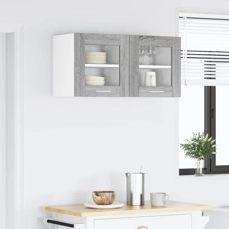 vidaXL Κρεμαστό ντουλάπι Riga 2 pcs Γκρίζο Σονομα 40 x 31 x 40 εκ.