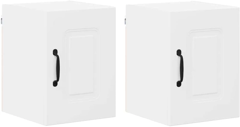 vidaXL Κρεμαστό ντουλάπι κουζίνας με ράφι 2 pcs Λευκό 30 x 31 x 40 εκ.
