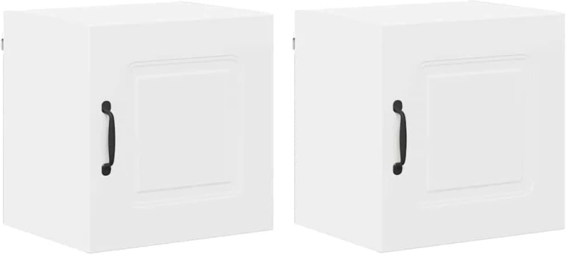 vidaXL Κρεμαστό ντουλάπι κουζίνας με ράφι 2 pcs Λευκό 40 x 31 x 40 εκ.