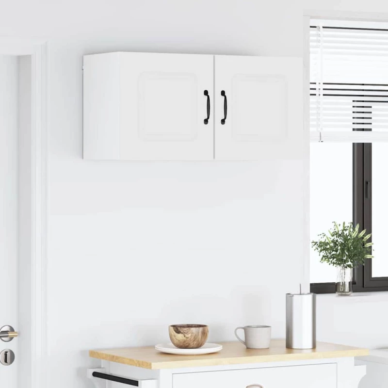 vidaXL Κρεμαστό ντουλάπι κουζίνας με ράφι 2 pcs Λευκό 40 x 31 x 40 εκ.