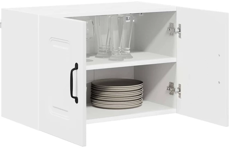 vidaXL Κρεμαστό ντουλάπι κουζίνας με ράφι 2 pcs Λευκό 60 x 31 x 40 εκ