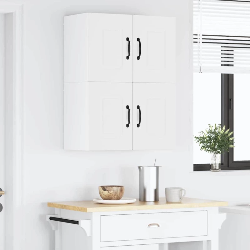 vidaXL Κρεμαστό ντουλάπι κουζίνας με ράφι 2 pcs Λευκό 60 x 31 x 40 εκ