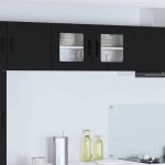 vidaXL Κρεμαστό ντουλάπι κουζίνας με ράφι Μαύρο 80 x 31 x 40 εκ