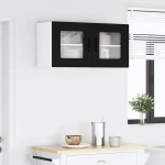 vidaXL Κρεμαστό ντουλάπι κουζίνας με ράφι Μαύρο 80 x 31 x 40 εκ