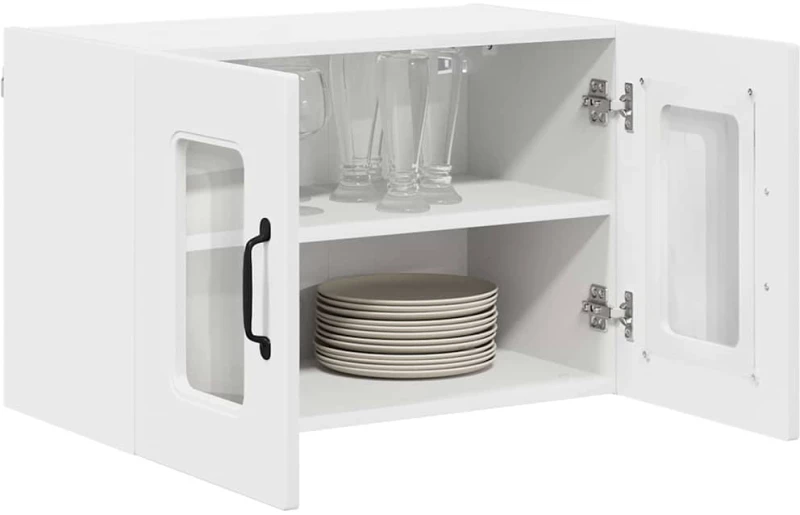 vidaXL Κρεμαστό ντουλάπι κουζίνας με ράφι 2 pcs Λευκό 60 x 31 x 40 εκ