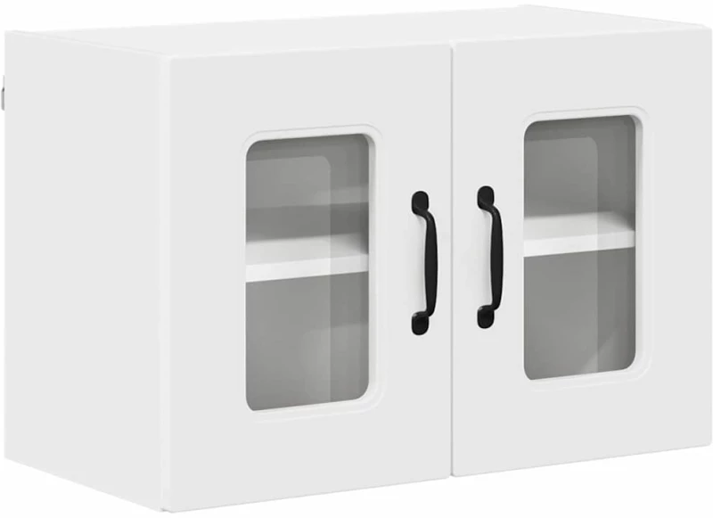 vidaXL Κρεμαστό ντουλάπι κουζίνας με ράφι 2 pcs Λευκό 60 x 31 x 40 εκ