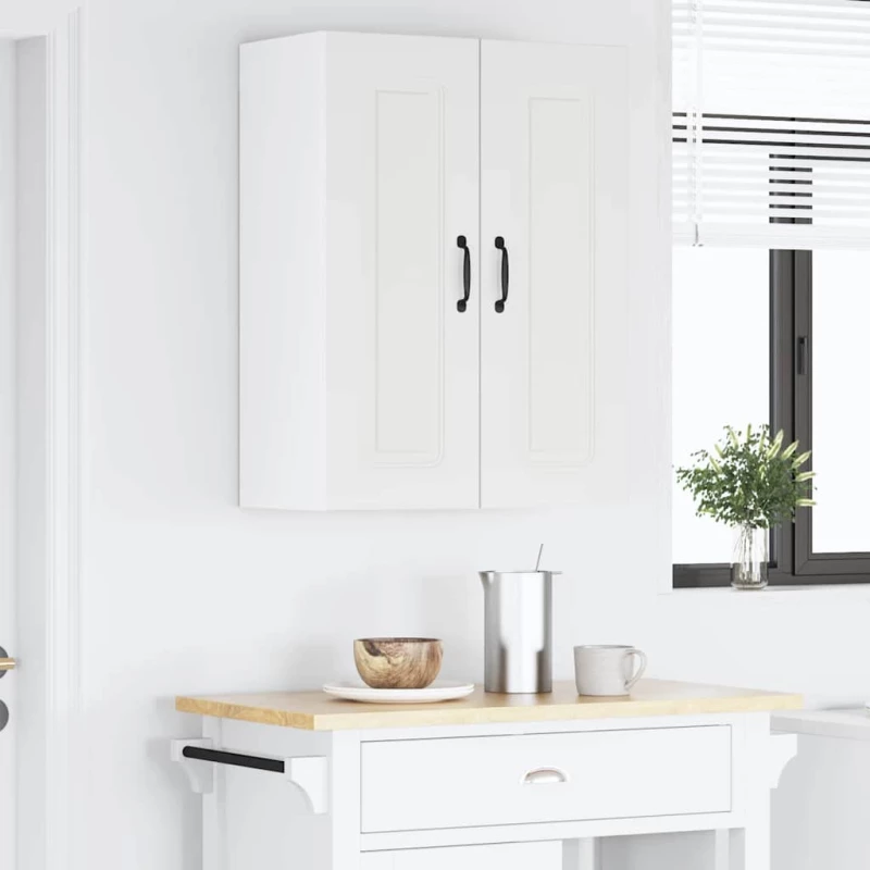 vidaXL Κρεμαστό ντουλάπι κουζίνας με ράφι 2 pcs Λευκό 30 x 31 x 80 εκ.