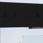 vidaXL Κρεμαστό ντουλάπι κουζίνας με ράφι Μαύρο 50 x 31 x 80 εκ.