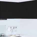 vidaXL Κρεμαστό ντουλάπι κουζίνας με ράφι Μαύρο 57 x 57 x 80 εκ.