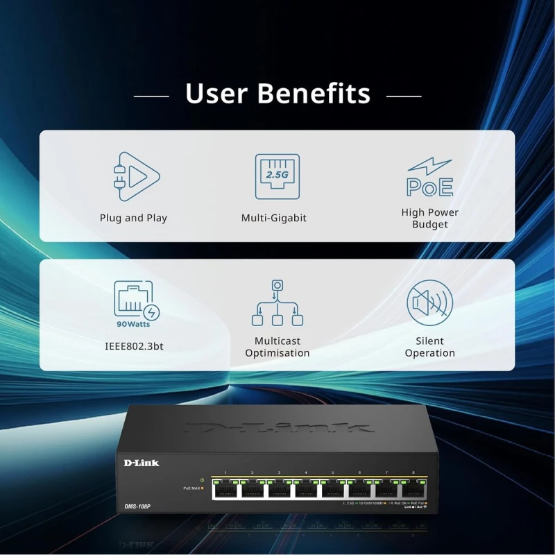 Διακόπτης D-Link DMS-108P/E
