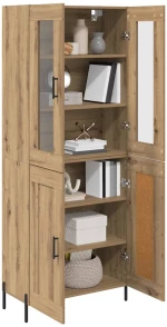 vidaXL Highboard Artisan Oak 69,5 x 34 x 180 εκ. Επεξεργασμένο ξύλο