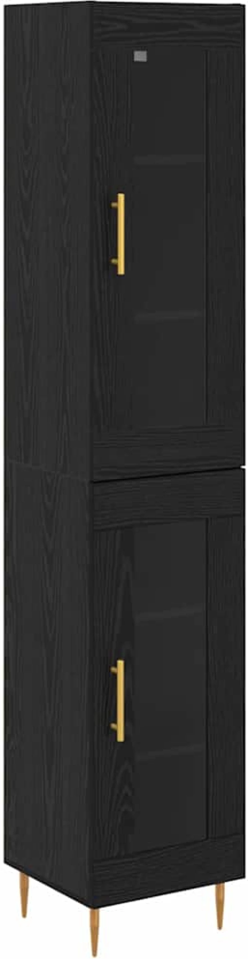 vidaXL Highboard 2 pcs Μαύρη Οξυά Γυαλί