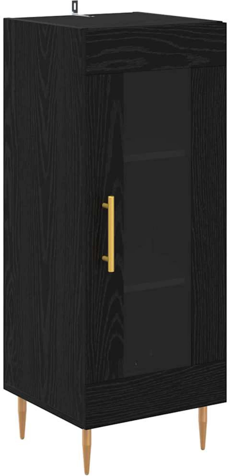 vidaXL Highboard 2 pcs Μαύρη Οξυά Γυαλί