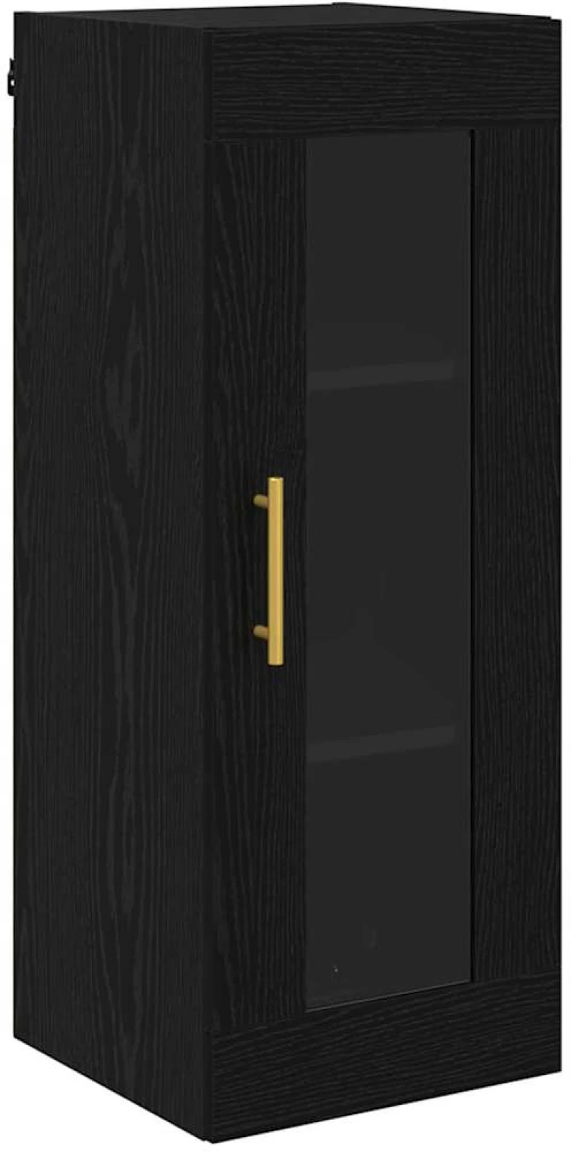 vidaXL Highboard 2 pcs Μαύρη Οξυά Γυαλί