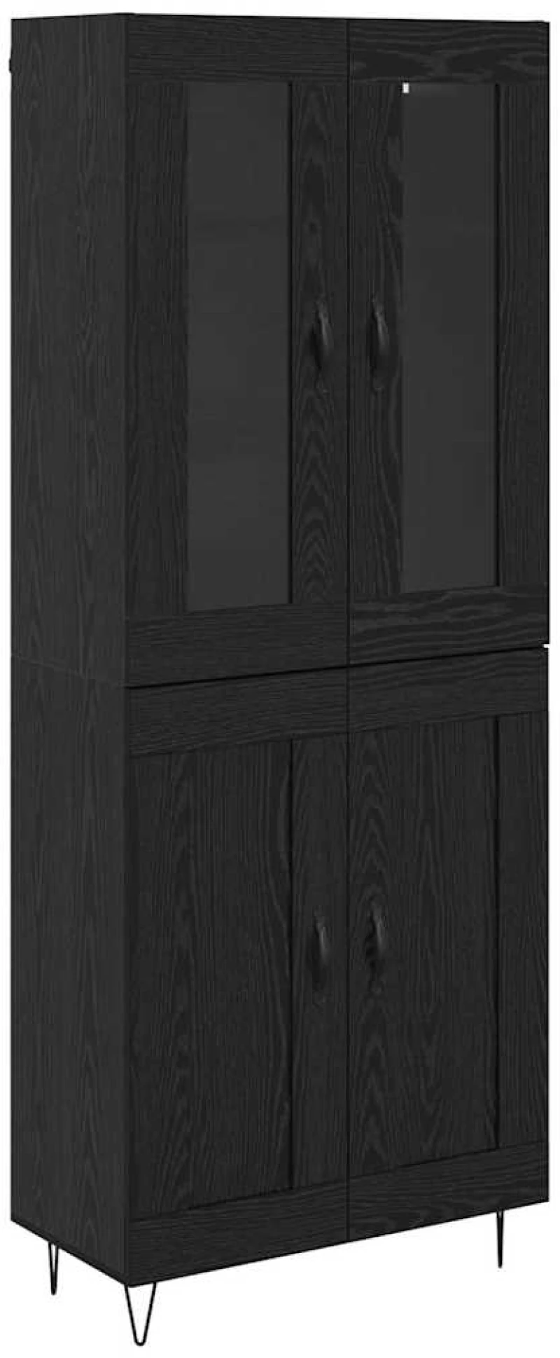 vidaXL Highboard Μαύρη Οξυά 69,5 x 34 x 180 εκ. Επεξεργασμένο ξύλο