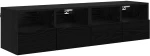 vidaXL Βάσεις τηλεόρασης Επιτοίχιο 2 pcs Μαύρη Οξυά 60 x 30 x 30 cm