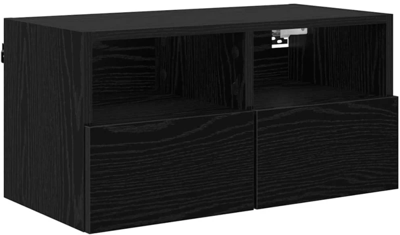vidaXL Βάσεις τηλεόρασης Επιτοίχιο 2 pcs Μαύρη Οξυά 60 x 30 x 30 cm