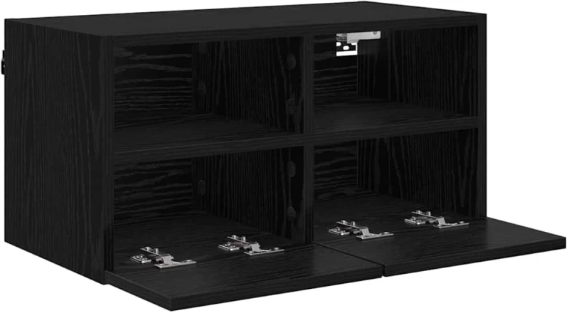 vidaXL Βάσεις τηλεόρασης Επιτοίχιο 2 pcs Μαύρη Οξυά 60 x 30 x 30 cm