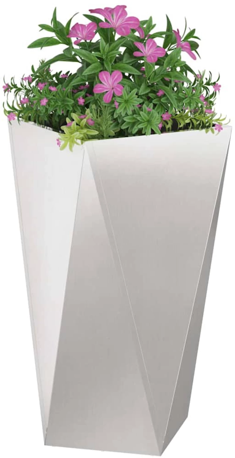 vidaXL Γλάστρα 2 pcs Ασημί 40 x 40 x 75 cm Ανοξείδωτο ατσάλι