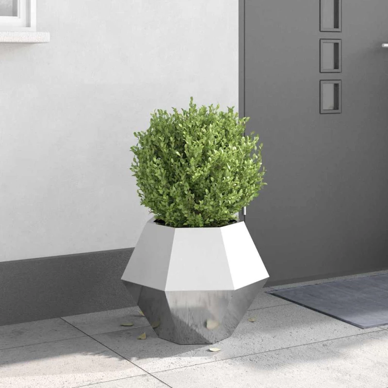 vidaXL Γλάστρα Ασημί 50 x 50 x 40 cm Ανοξείδωτο ατσάλι