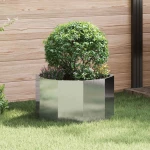 vidaXL Γλάστρα Ασημί 60 x 60 x 35 cm Ανοξείδωτο ατσάλι