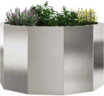 vidaXL Γλάστρα Ασημί 60 x 60 x 35 cm Ανοξείδωτο ατσάλι