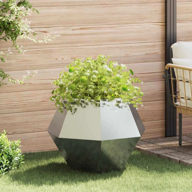vidaXL Γλάστρα Ασημί 75 x 75 x 60 εκ Επικαλυμμένος Χάλυβας