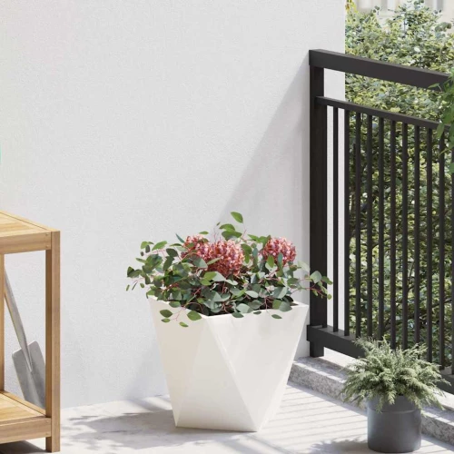 vidaXL Γλάστρα Λευκό 30 x 30 x 30 cm Ατσάλι