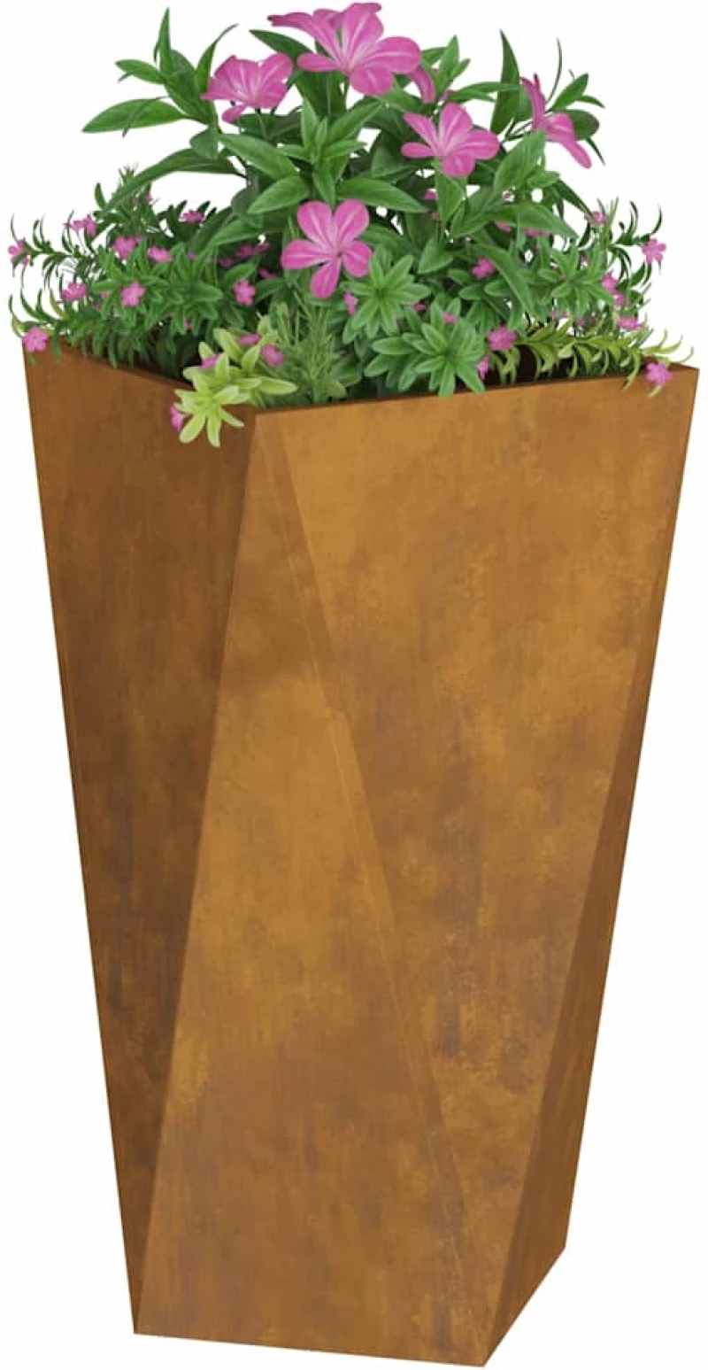 vidaXL Γλάστρα Σκ rusty 40 x 40 x 75 cm Ατσάλι Σκληρυθέν στον Αέρα