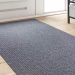 vidaXL Δερμάτινο Χαλί Ανοιχτό γκρι 80 x 500 cm ύφασμα