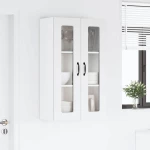 vidaXL Κρεμαστό ντουλάπι κουζίνας με ράφι Λευκό 60 x 31 x 100 εκ.