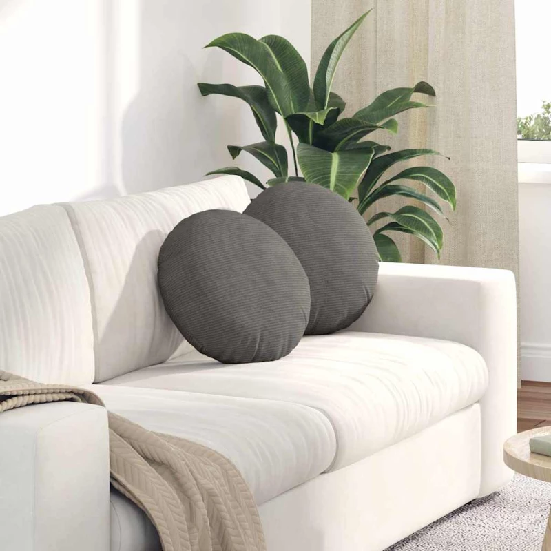 vidaXL Μαξιλάρια καθισμάτων 2 pcs Ανοιχτό γκρι Ø 40 cm
