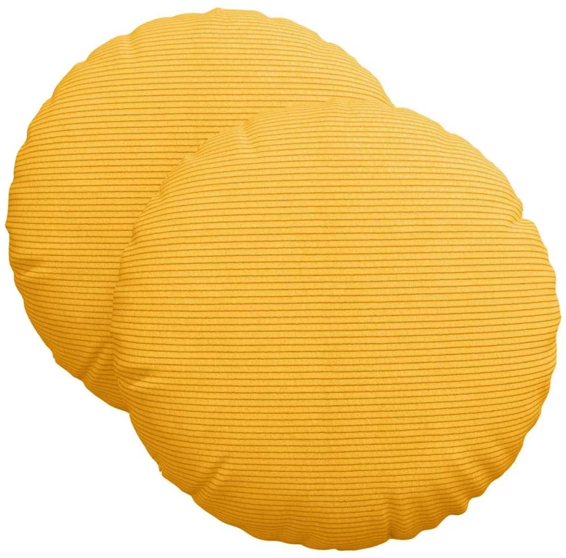 vidaXL Μαξιλάρια καθισμάτων 2 pcs Απαλό Κίτρινο Ø 40 cm