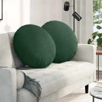 vidaXL Μαξιλάρια καθισμάτων 2 pcs Σκούρο Πράσινο Ø 60 cm