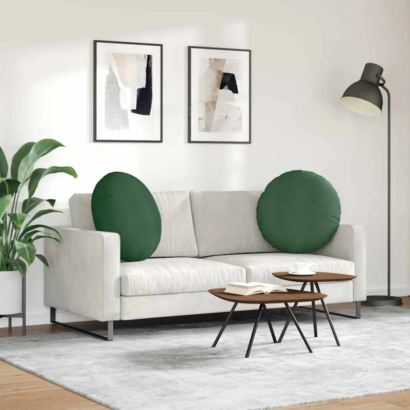 vidaXL Μαξιλάρια καθισμάτων 2 pcs Σκούρο Πράσινο Ø 60 cm