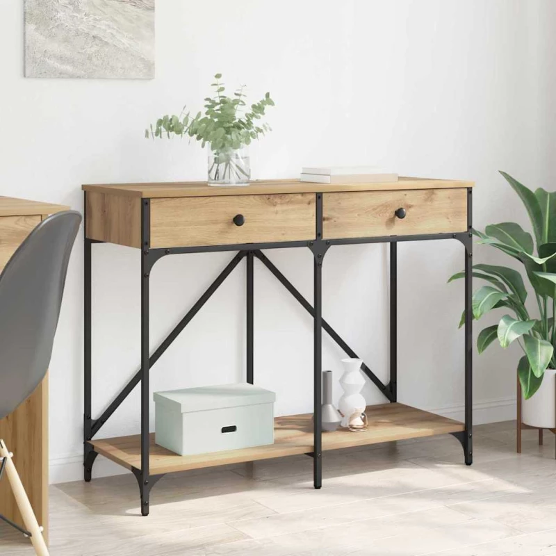 vidaXL Τραπέζι κονσόλας με συρτάρι Artisan Oak 100 x 39 x 78,5 εκ