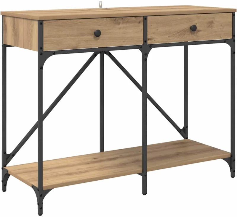 vidaXL Τραπέζι κονσόλας με συρτάρι Artisan Oak 100 x 39 x 78,5 εκ