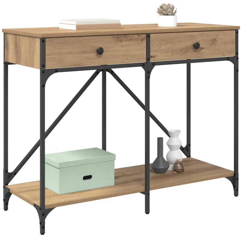 vidaXL Τραπέζι κονσόλας με συρτάρι Artisan Oak 100 x 39 x 78,5 εκ