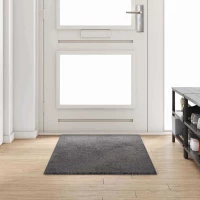 vidaXL Δερμάτινο Χαλί Γκρι 80 x 200 cm 100% Πολυπροπυλένιο Τούφτα