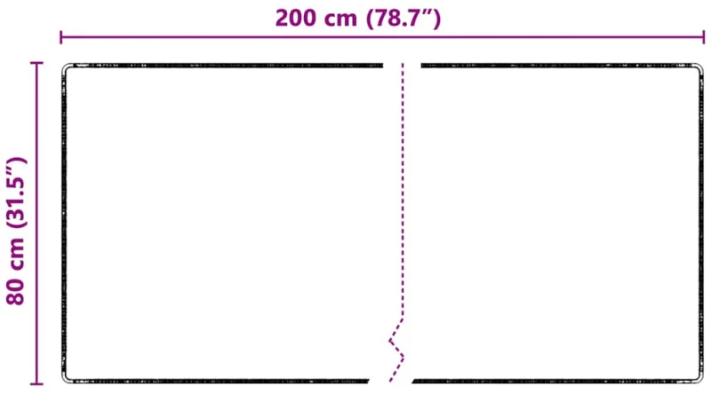 vidaXL Δερμάτινο Χαλί Γκρι 80 x 200 cm 100% Πολυπροπυλένιο Τούφτα