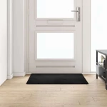 vidaXL Δερμάτινο Χαλί Μαύρο 100 x 100 cm 100% Πολυπροπυλένιο Τούφτα