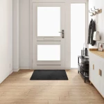 vidaXL Δερμάτινο Χαλί Μαύρο 100 x 100 cm 100% Πολυπροπυλένιο Τούφτα