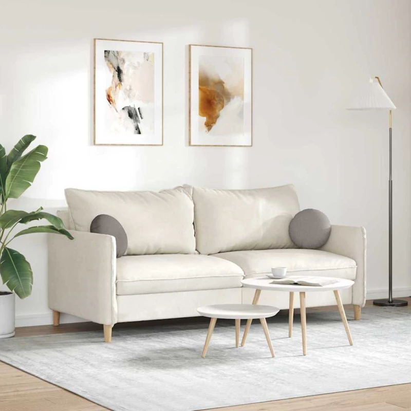 vidaXL Μαξιλάρια καθισμάτων 2 pcs Taupe Ø30 x 13 εκ ύφασμα